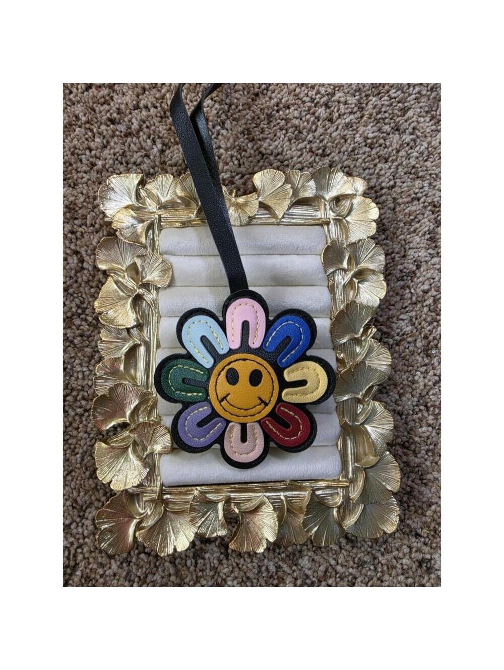 Colorful Smiley Flower Keychain Bag Charm